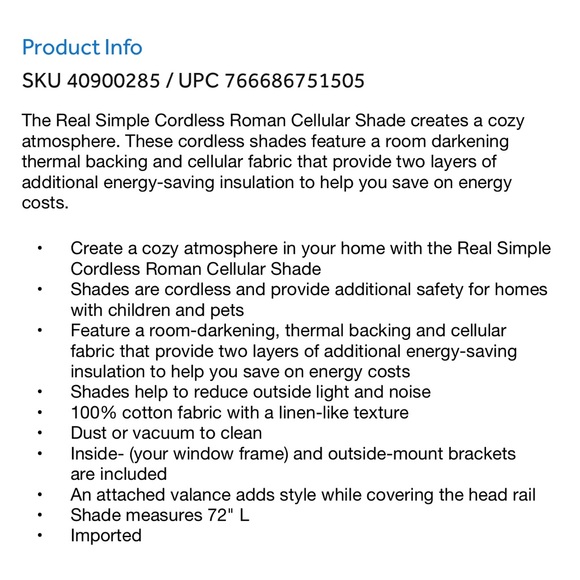 Real Simple cordless shade - Picture 6 of 10